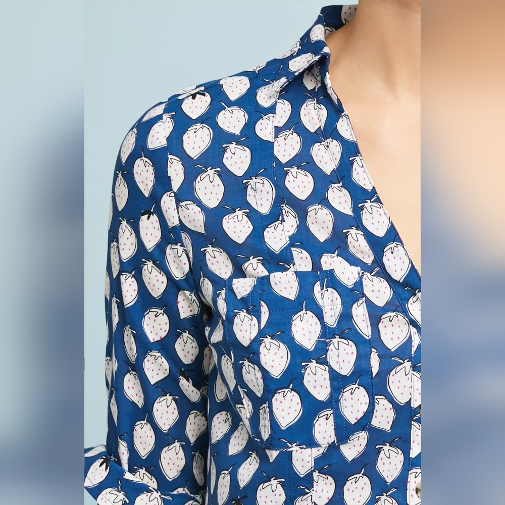 Maeve by Anthropologie Rochelle Printed Button Down Sz 4 - Picture 4 of 14